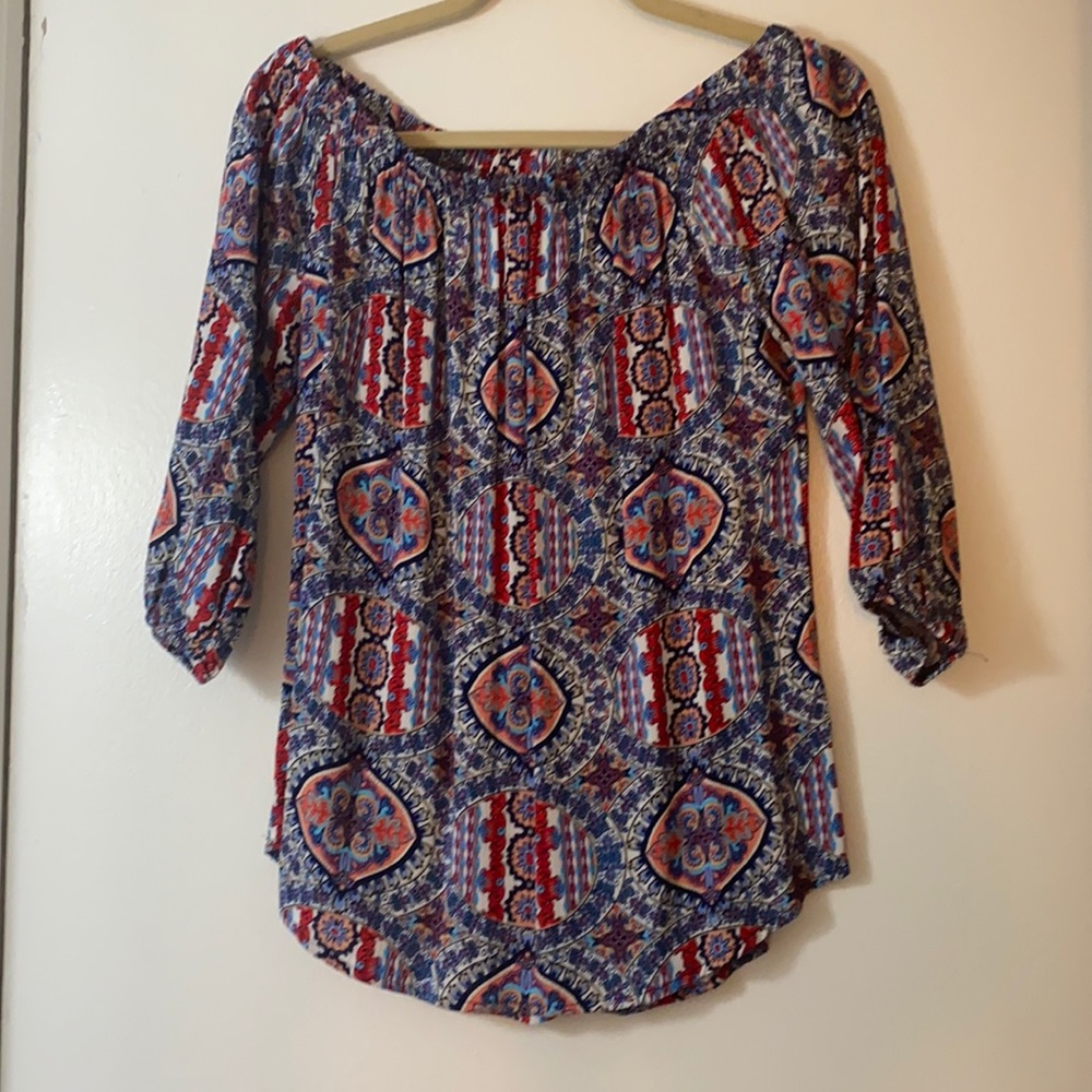 Off the shoulder paisley top